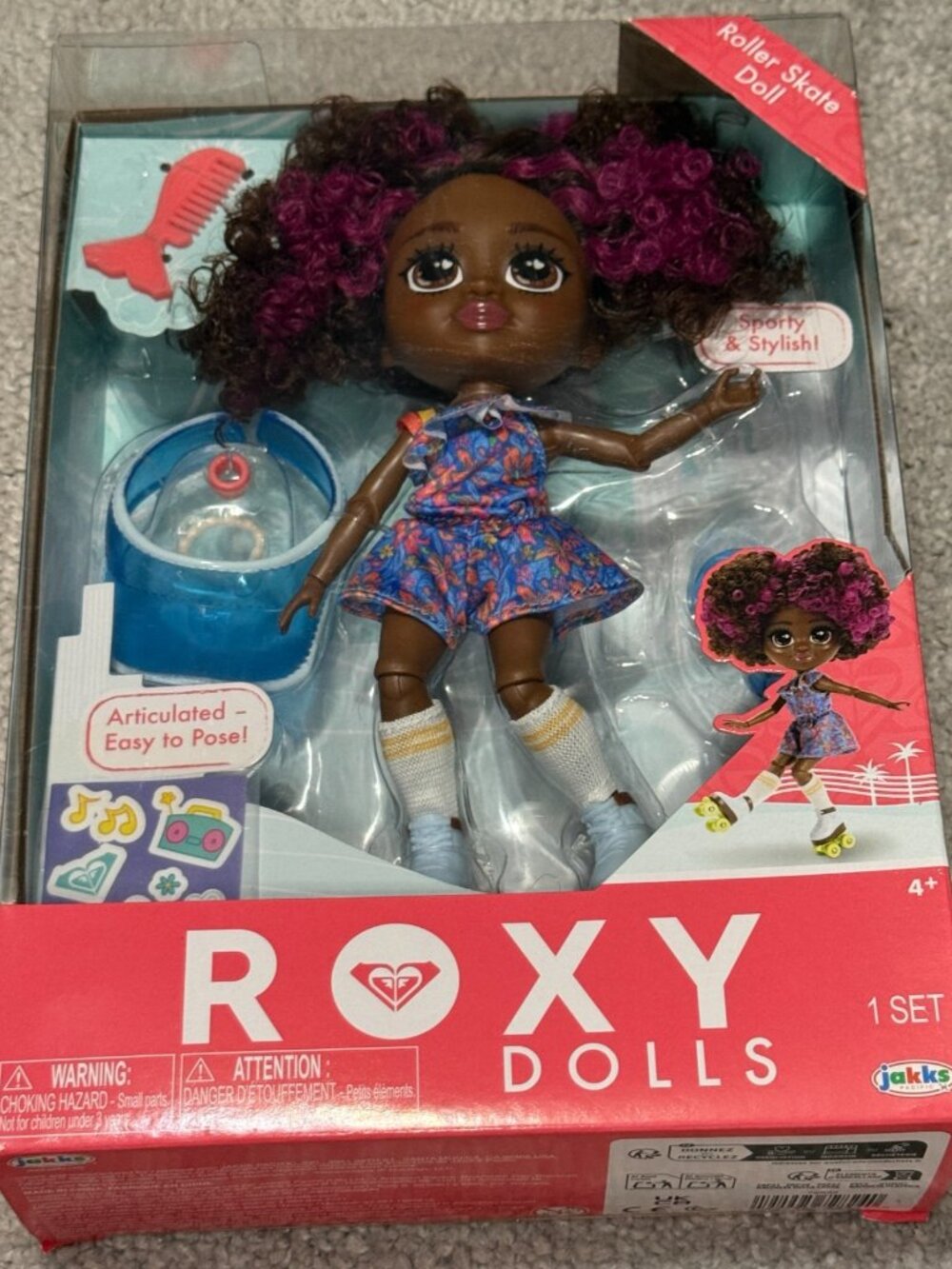 ROXY Roller Skate Fashion Doll 7.5" Fully Articulated Poseable with Accessories